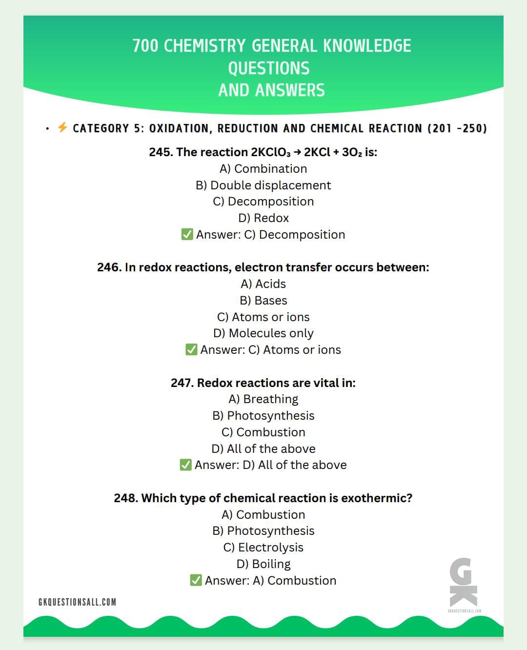 700 Chemistry General Knowledge Questions and Answers - Image 4