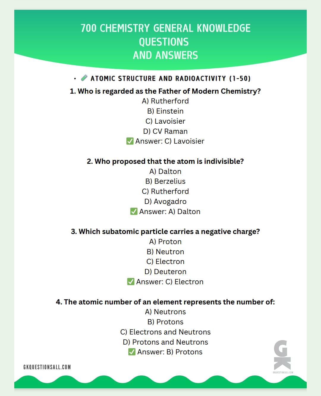 700 Chemistry General Knowledge Questions and Answers - Image 3